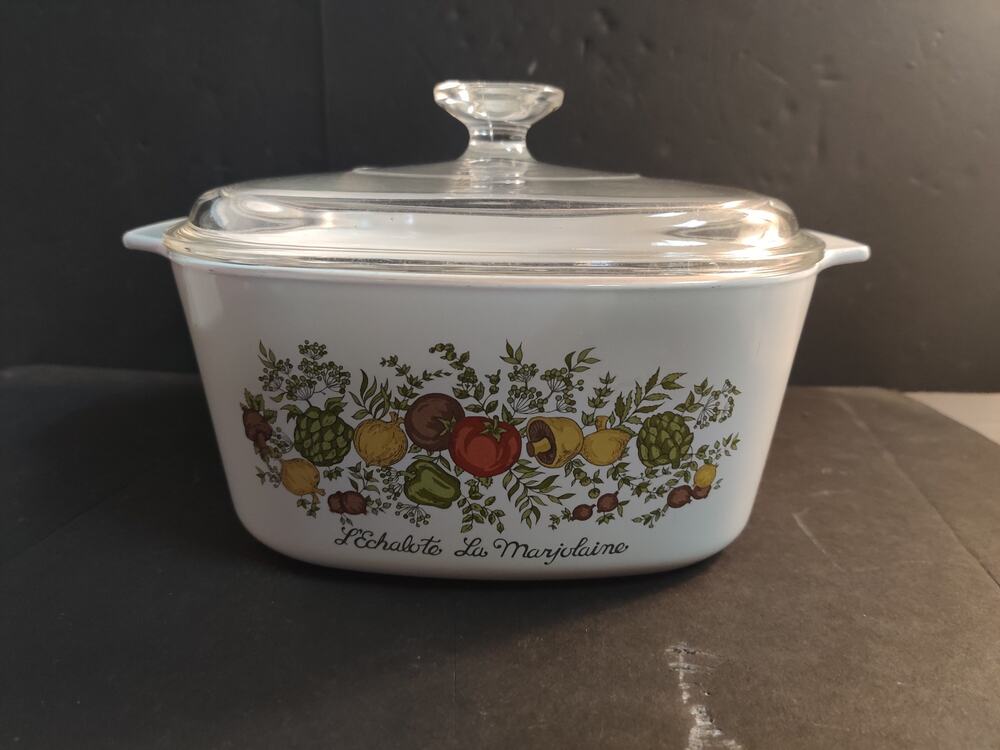 Vintage Corning Ware Spice Of Life 2 Quart Casserole Dish With Glass Lid